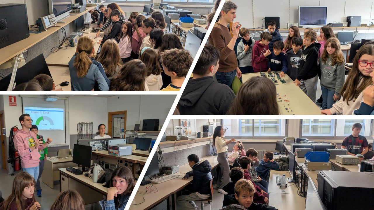 EPIC researchers Luis Roda, Celia Garrido, Adrián Muñoz, and Elena Garrido take part in a hands-on workshop during scientific dissemination event "Science Week 2025"