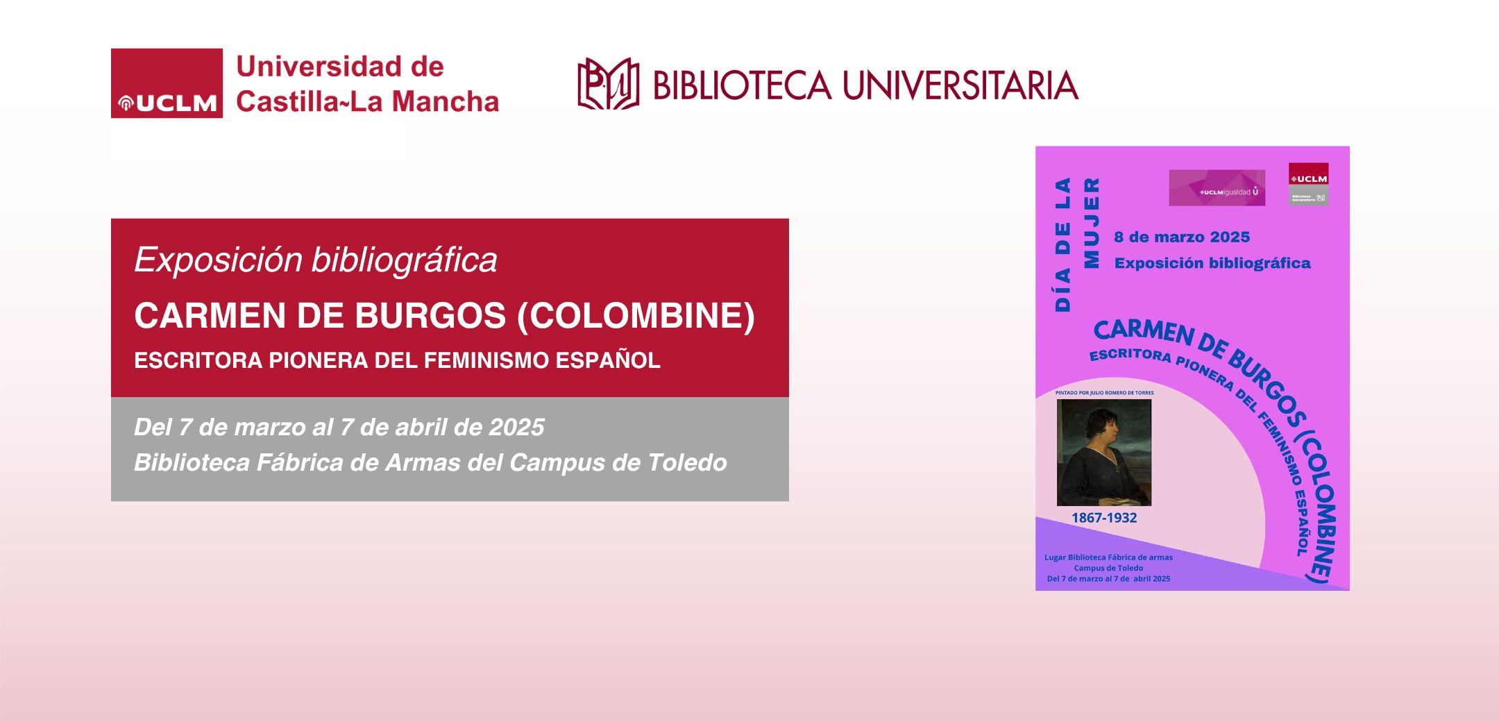 Exposición bibliográfica: Carmen de Burgos (Colombine). Escritora pionera del feminismo español