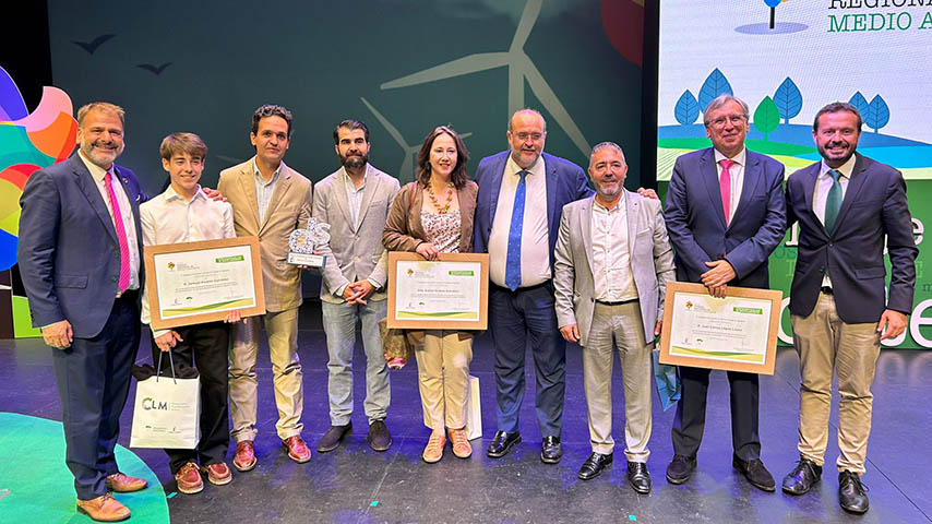 Imagen de los premiados en los premios regionales del medioambiente